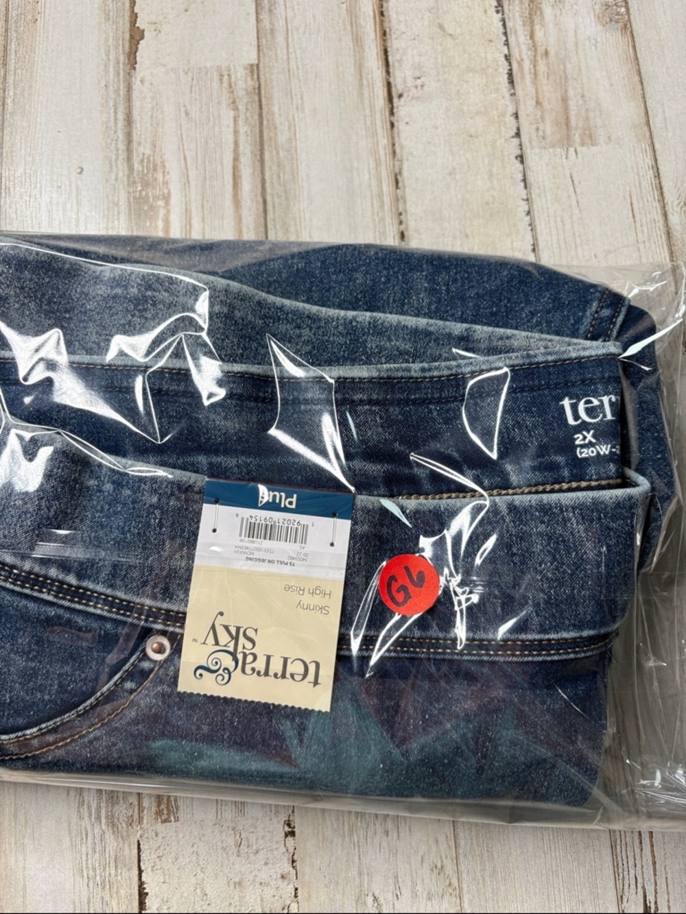 Terra & Sky  Jeggings Skinny Hgh Rise Washed Blue Size 2X (20-22W) - Picture 12 of 12